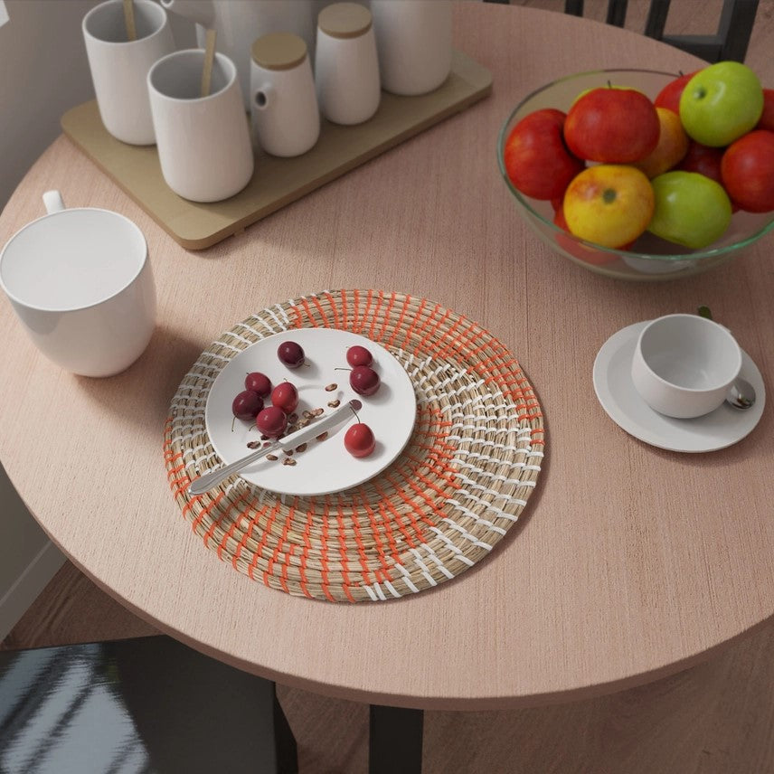 Woven Wicker Plastic Swirl Placemats (Set of 4)