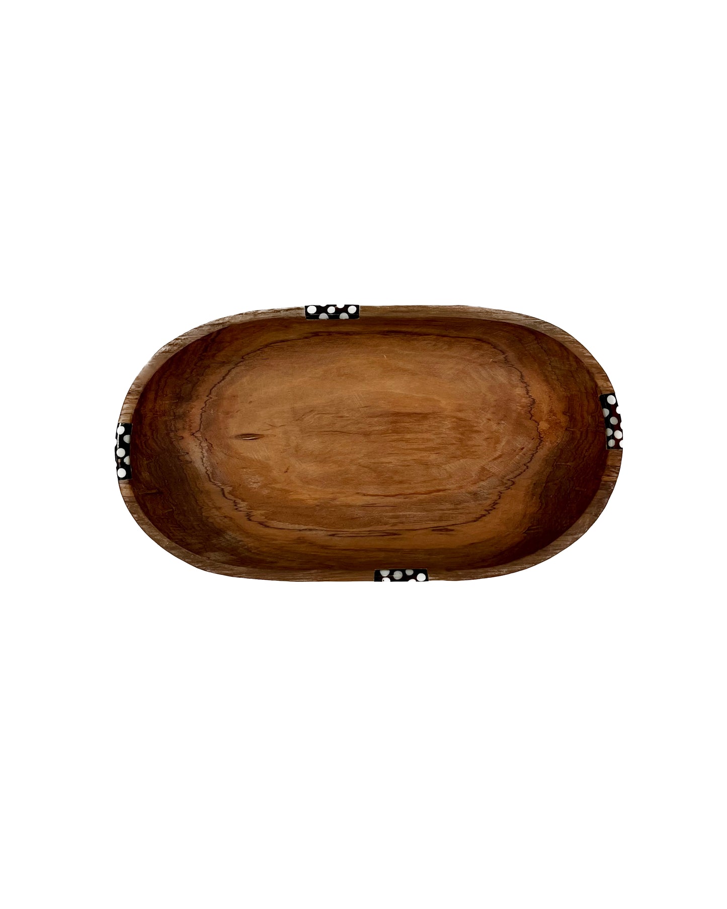 Natori Olive Wood Bowl with Batik Bone Inlay