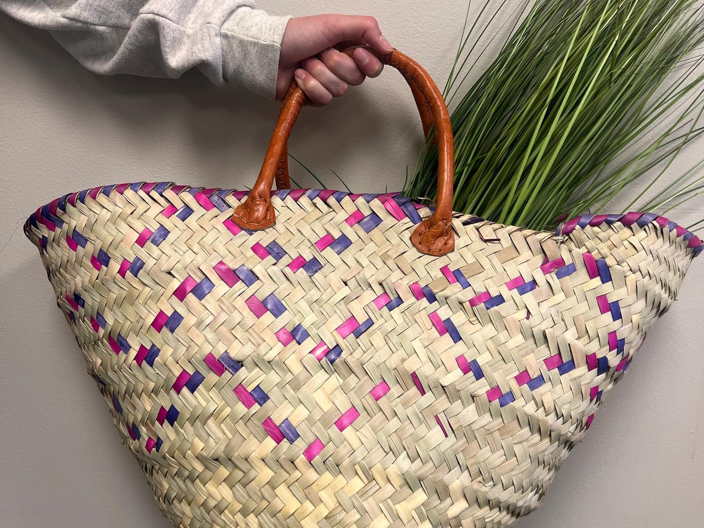 Kikapu Leather Handle Basket