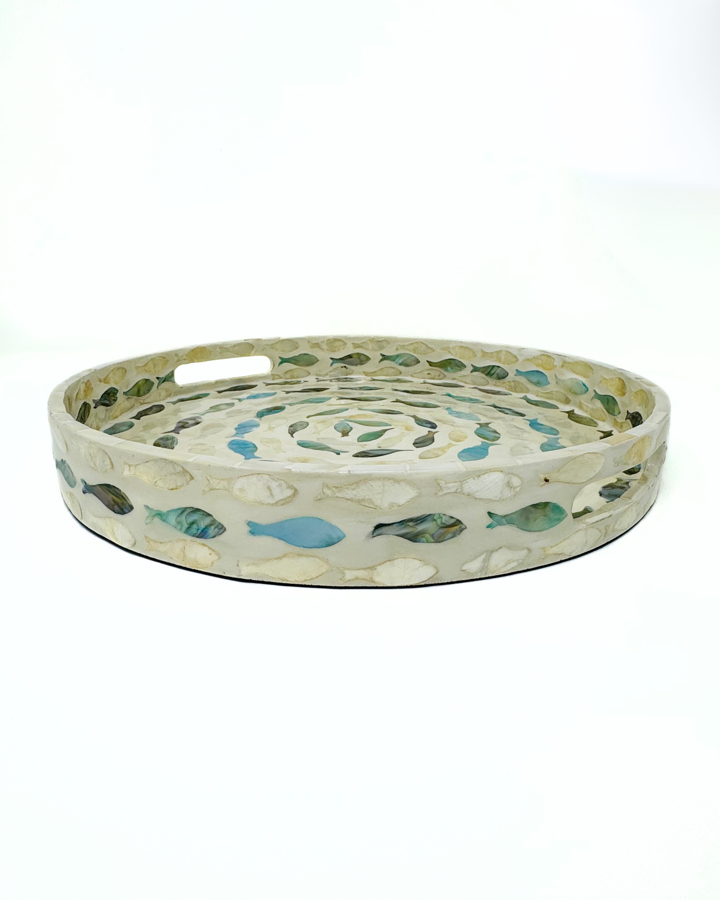Fish Mother of Pearl Tray (14"D)