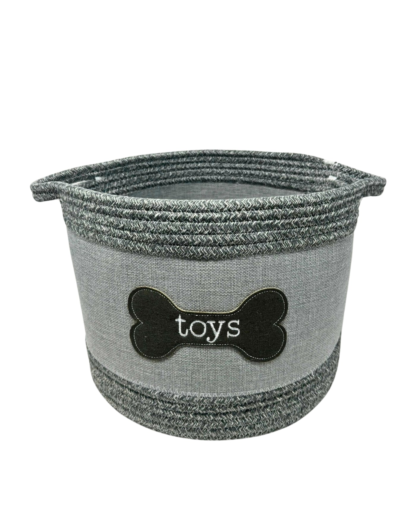 Dog Bone Toy Pet Storage Basket (12"D x 9.5"H)