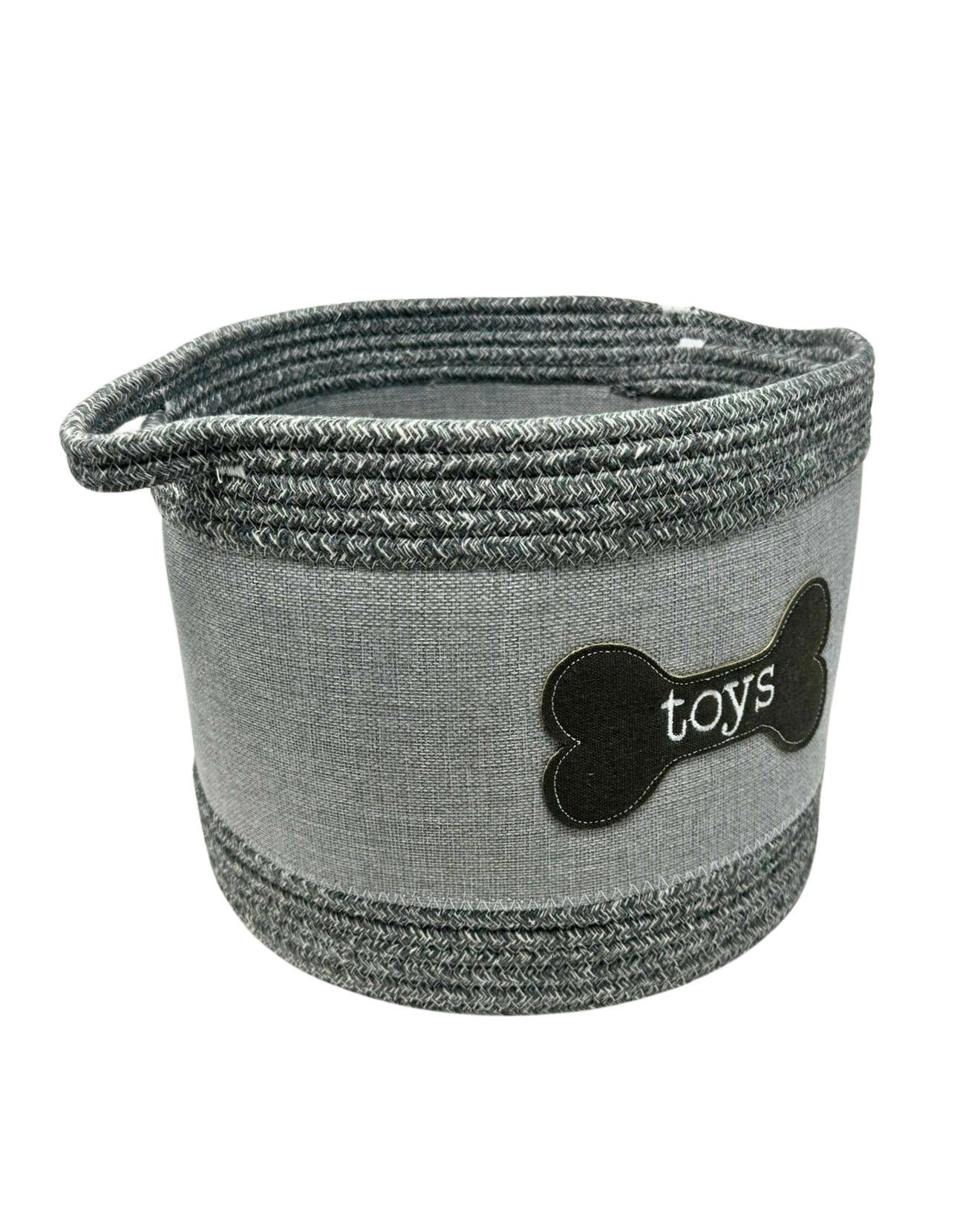 Dog Bone Toy Pet Storage Basket (12"D x 9.5"H)