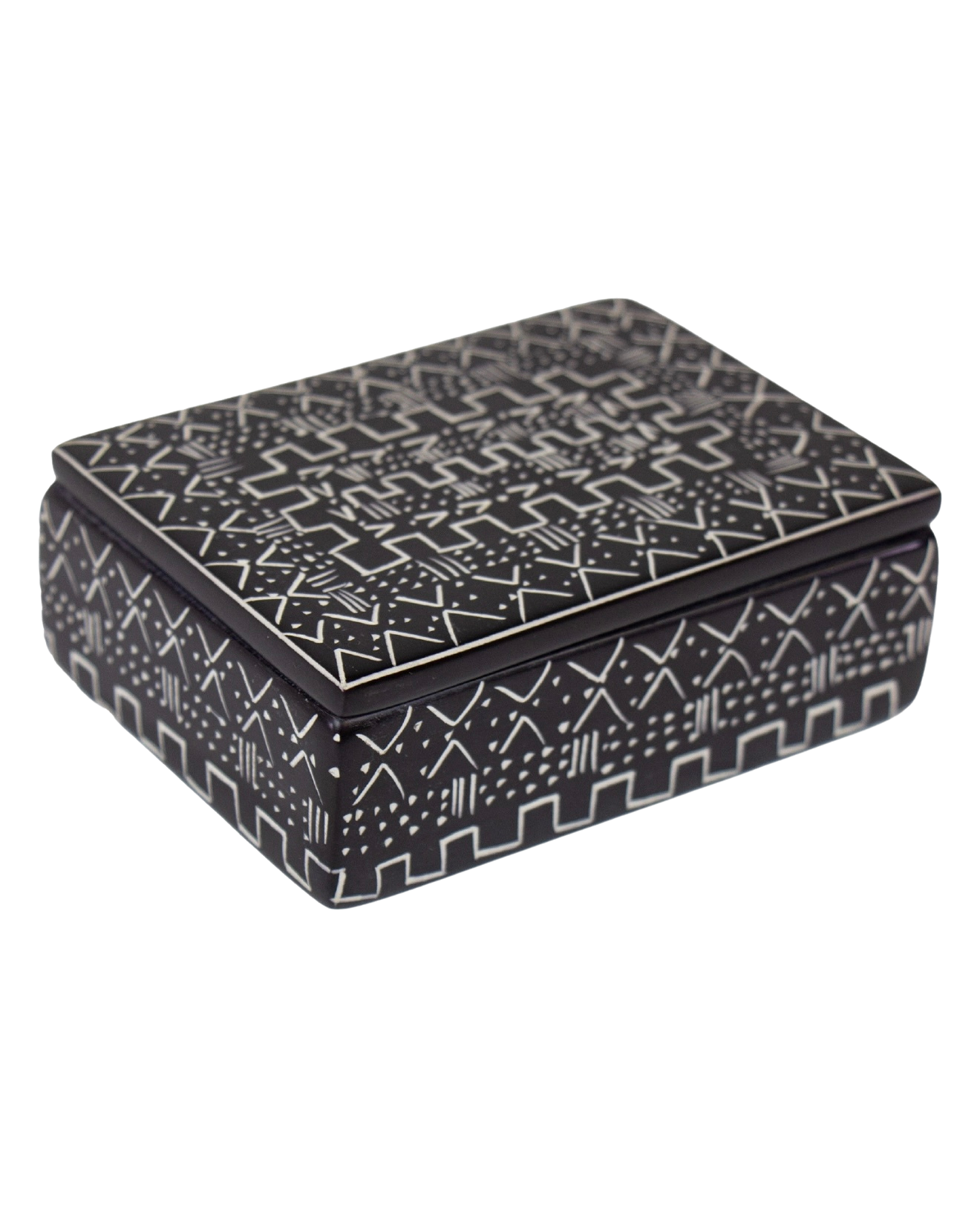 Tribal Etching Soapstone Box