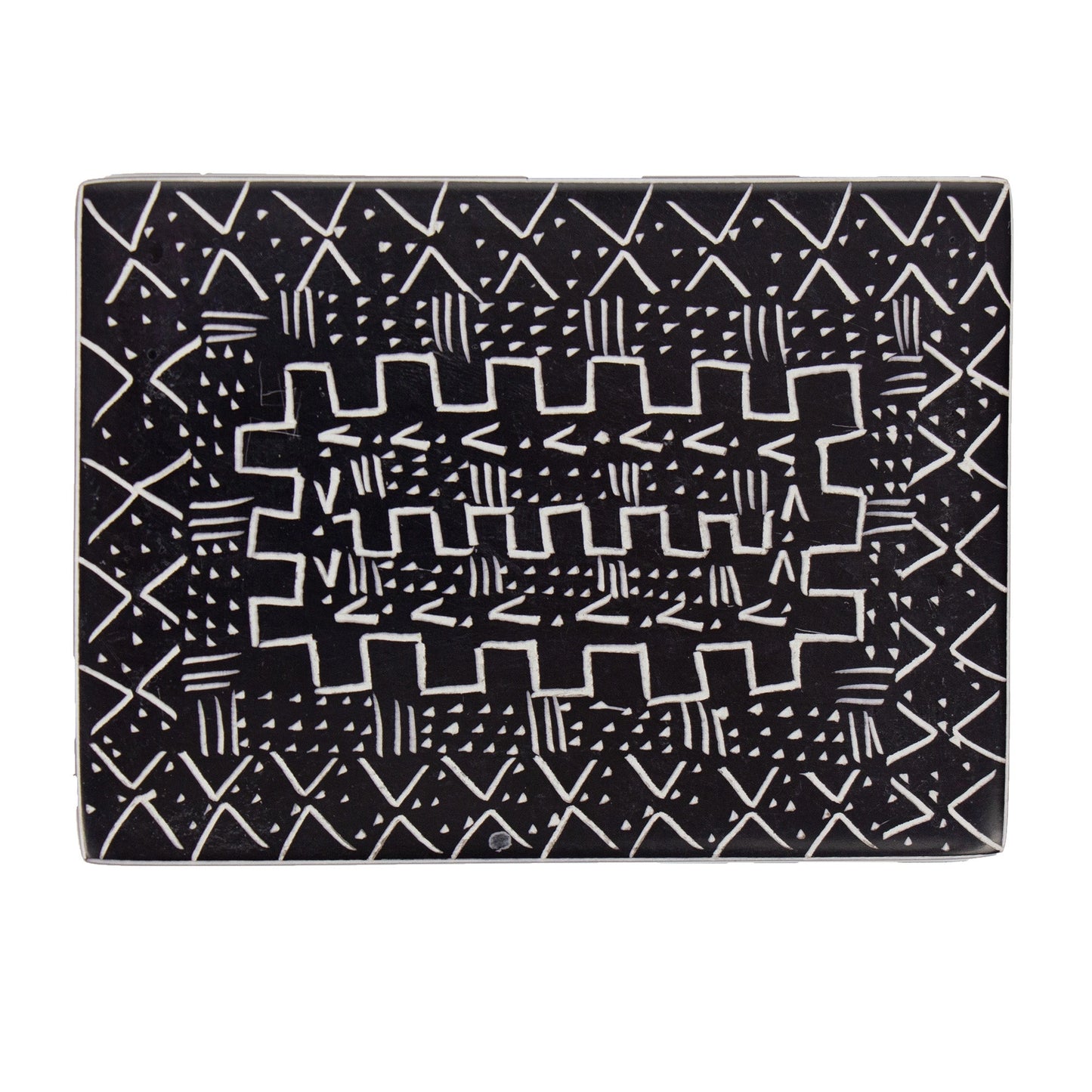 Tribal Etching Soapstone Box
