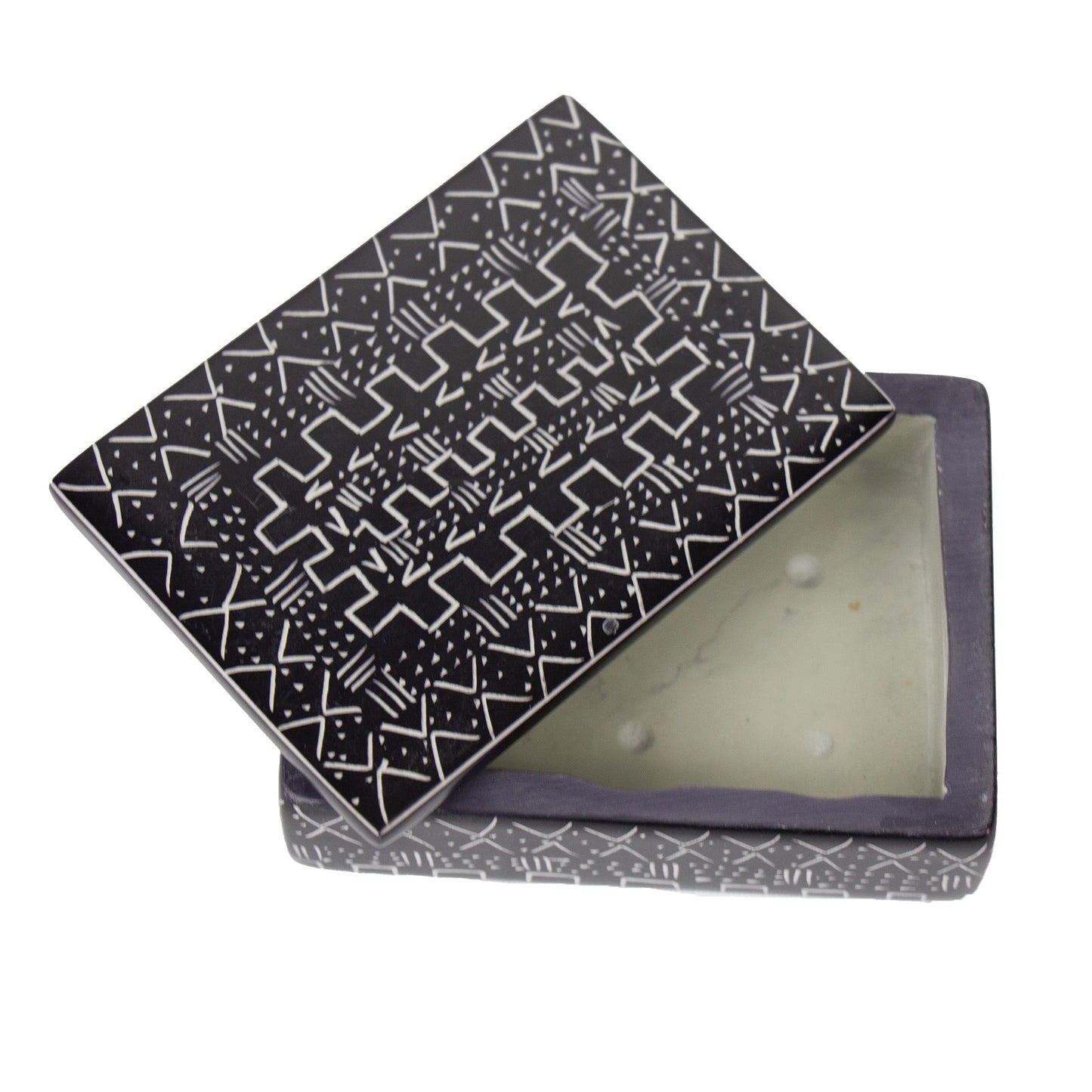 Tribal Etching Soapstone Box