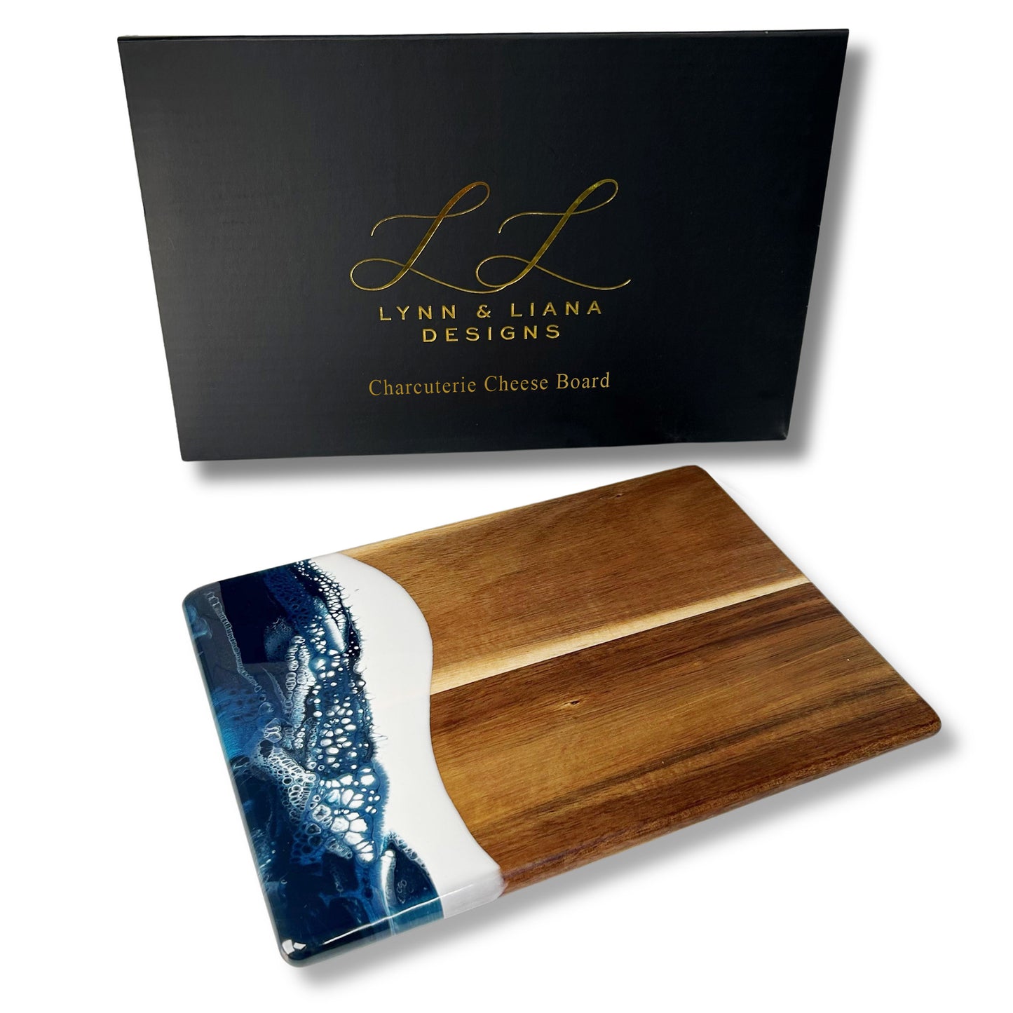 Deep Sky Resin Coated Rectangle Charcuterie Board