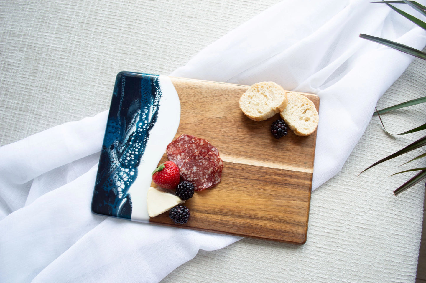 Deep Sky Resin Coated Rectangle Charcuterie Board