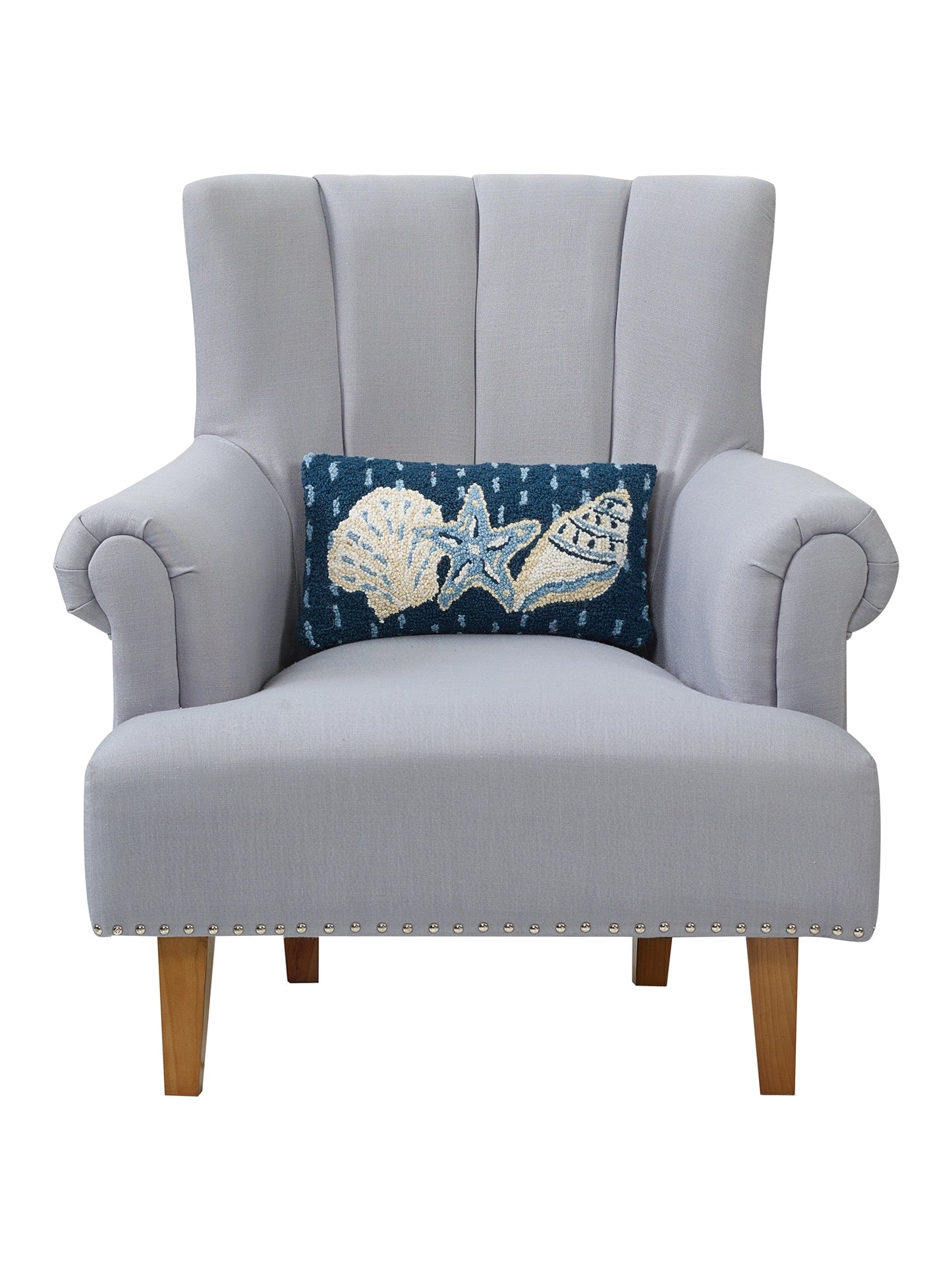 Three Shells Wool Hook Pillow (16"x9")