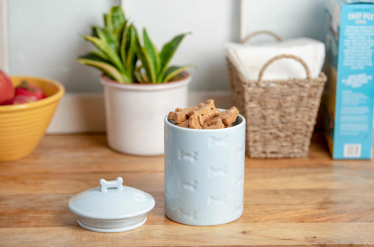 Blue "Bones" Treat Jar