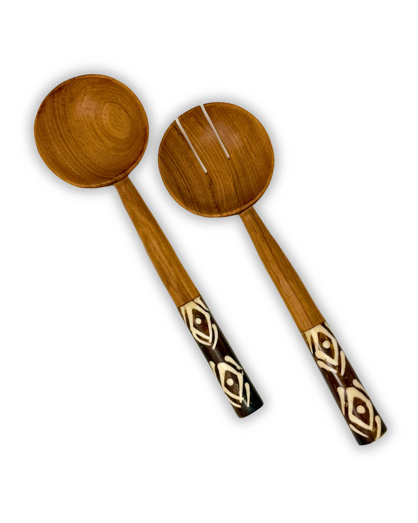 Batik Olive Wood Salad Server (Set of 2)