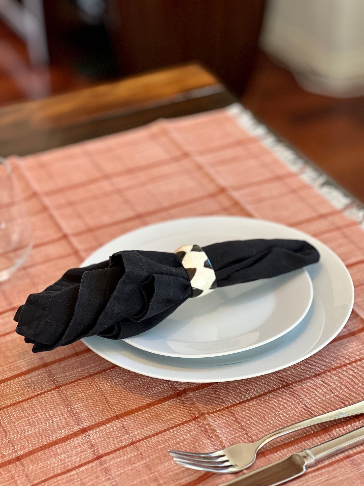 Geo Hand Painted Napkin Rings (Set of 6)