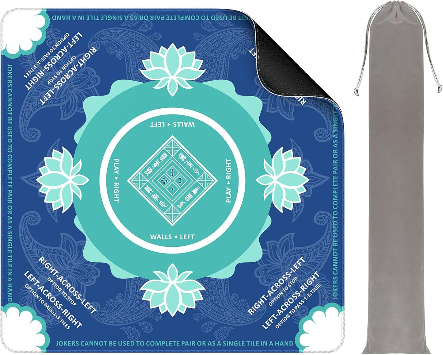 Lotus Mahjong Mat (Navy)