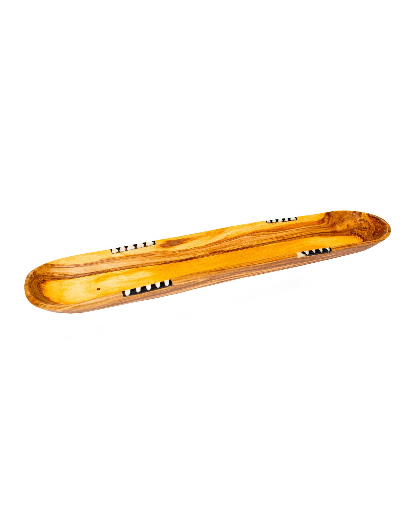 Wild Olive Wood Baguette Trays with Bone Inlay (Small)
