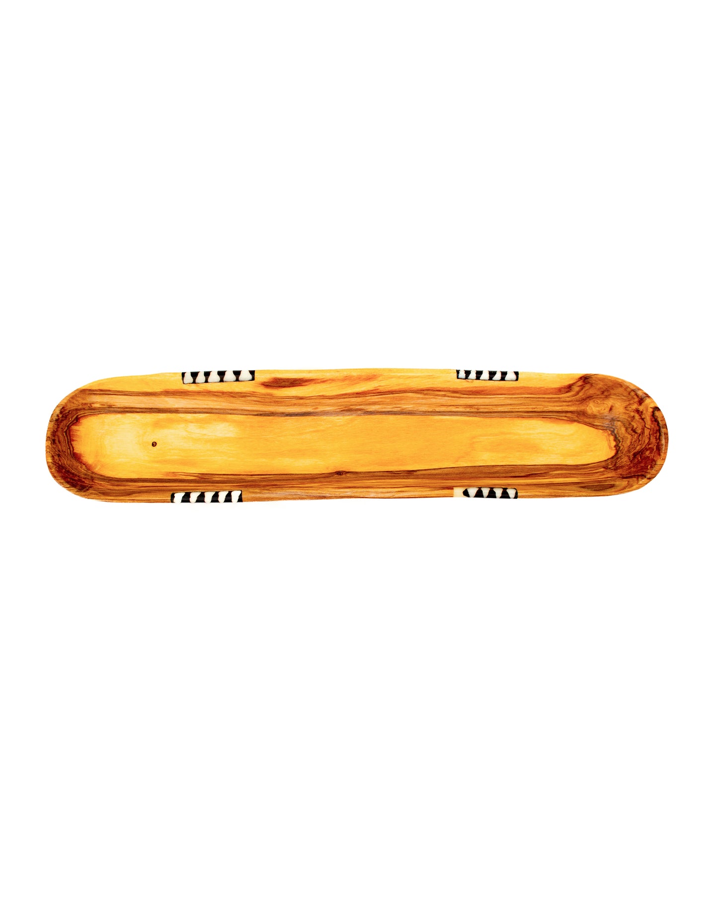 Wild Olive Wood Baguette Trays with Bone Inlay (Small)