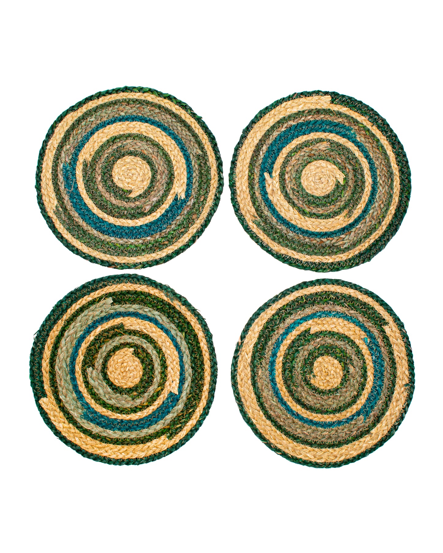 Swirl Woven Wicker Placemats (Set of 4)