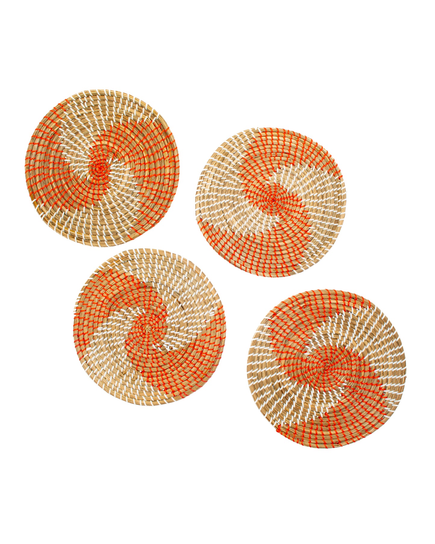 Woven Wicker Plastic Swirl Placemats (Set of 4)
