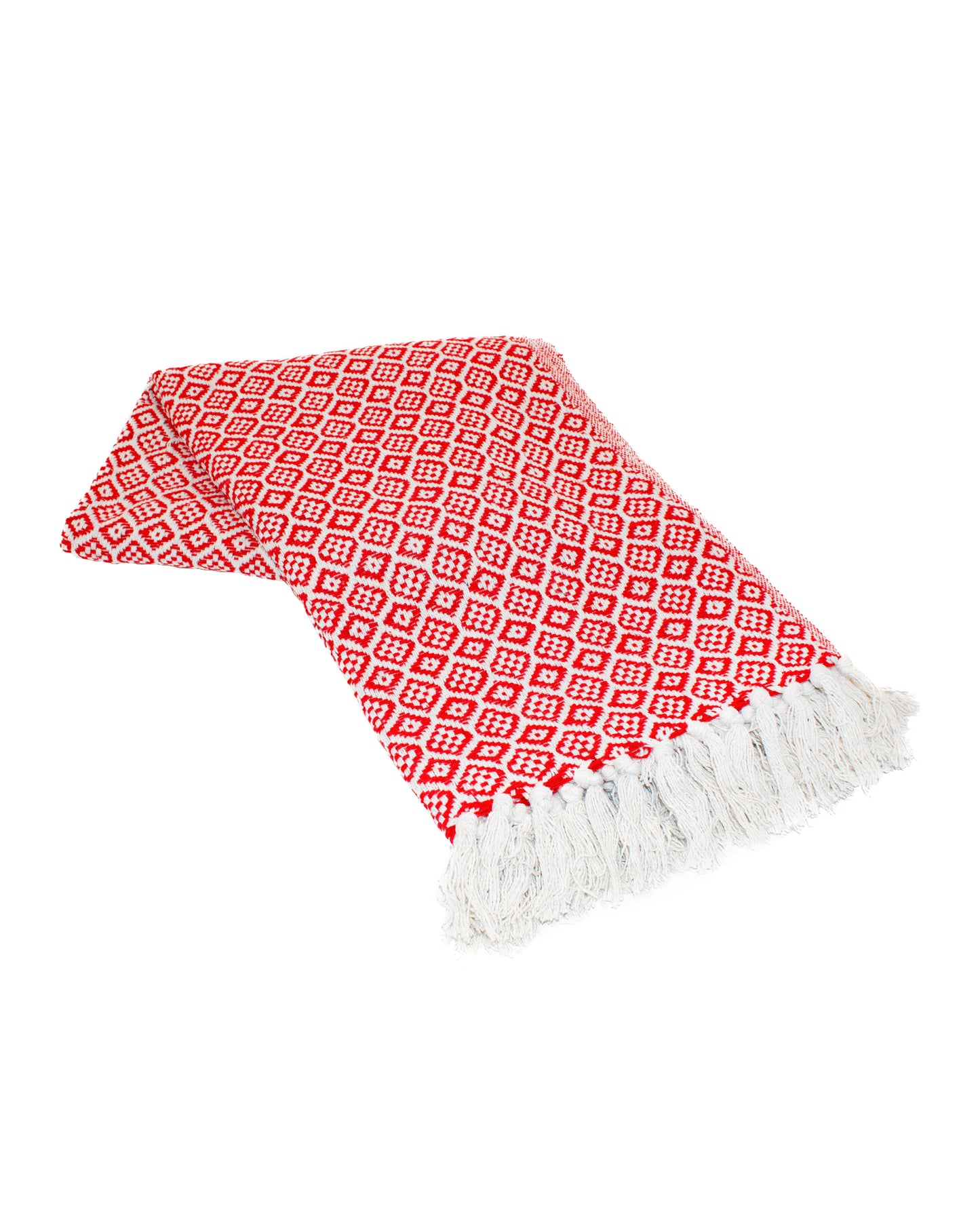 Recycled Cotton Decorative Throw with Tassels
