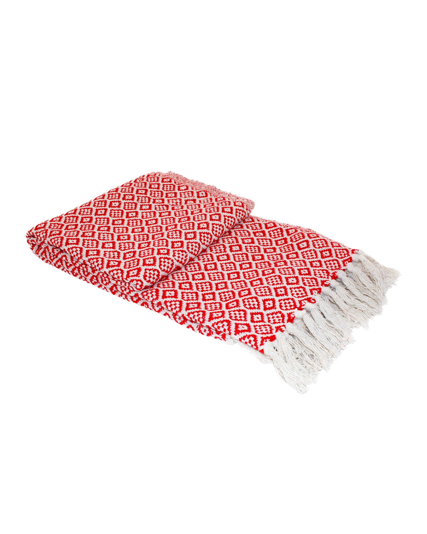 Recycled Cotton Decorative Throw with Tassels