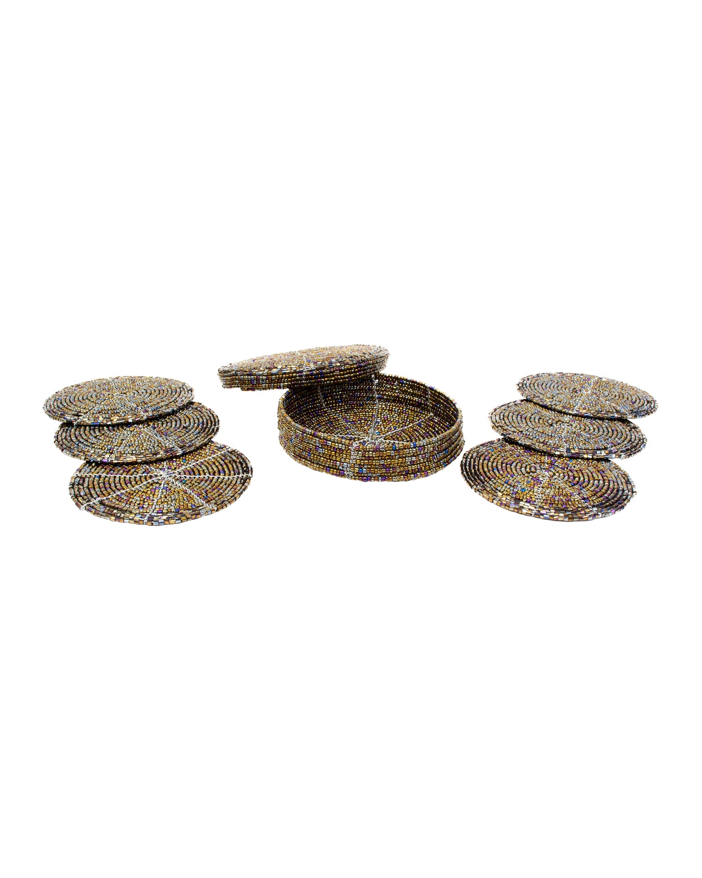 Rehema Beaded Coasters with Case (Set of 6)