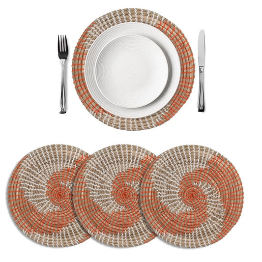 Woven Wicker Plastic Swirl Placemats (Set of 4)