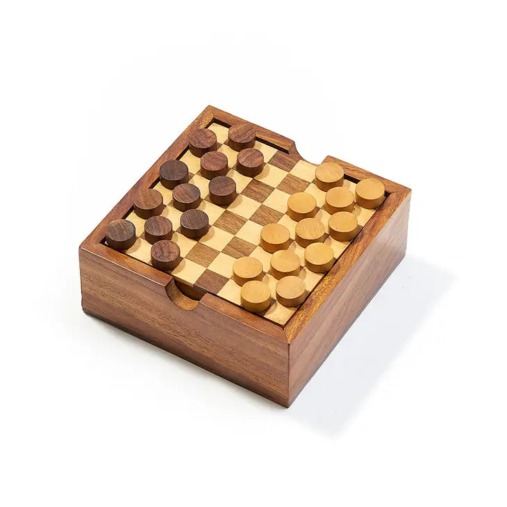 Soma Checkers and Tic Tac Toe Wood Game Set