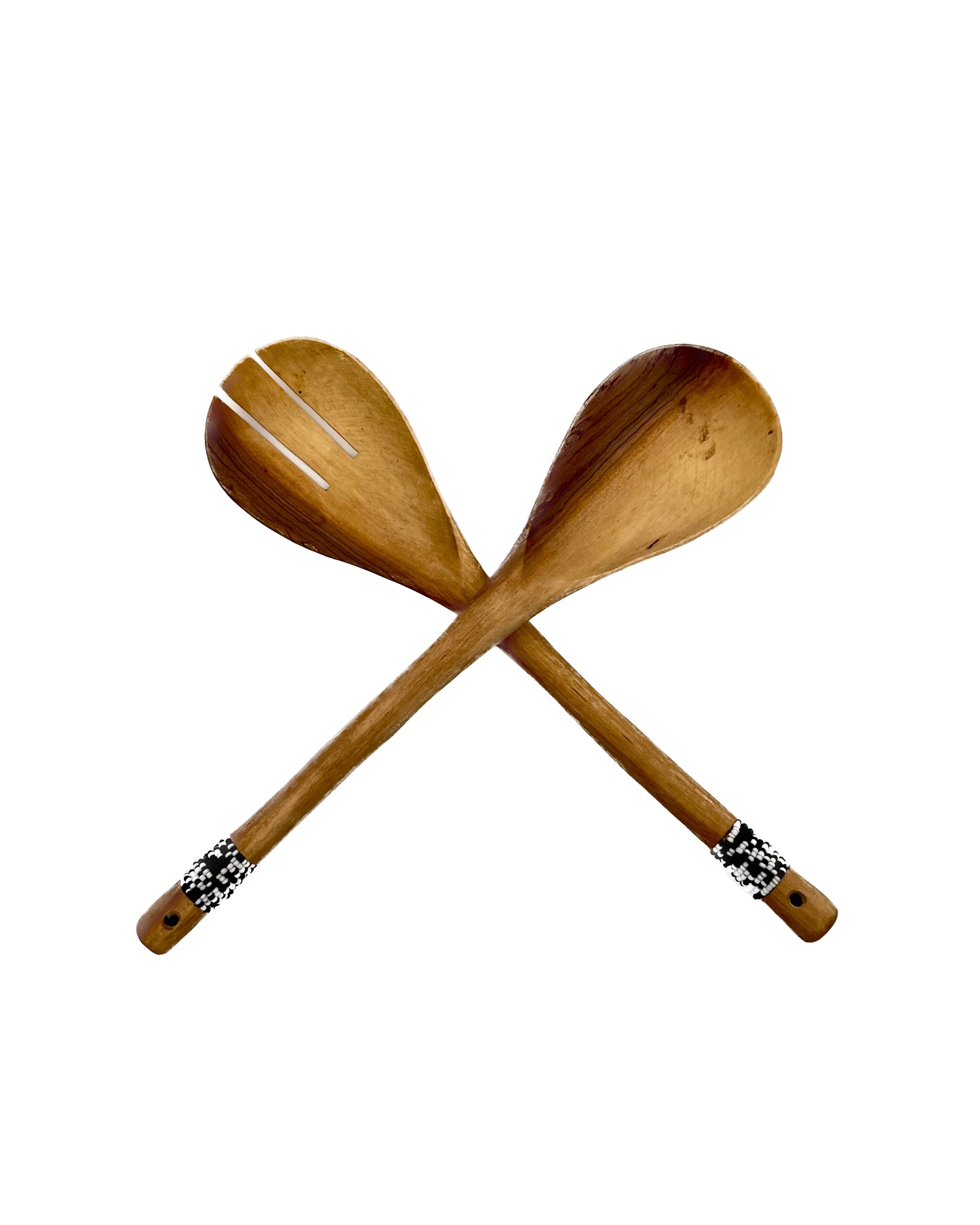 Eidi Olive Wood Beaded Salad Server (Set of 2)