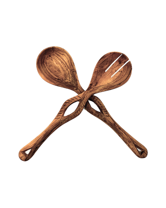 Isla Cutout Olive Wood Salad Server (Set of 2)