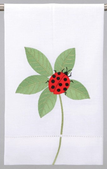 Ladybug Embroidered Hand Towel