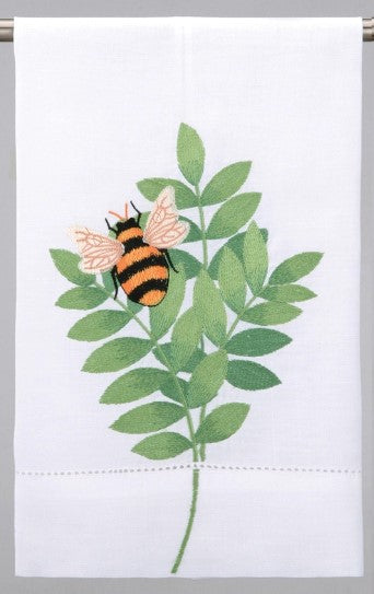 Bumble Bee Embroidered Hand Towel