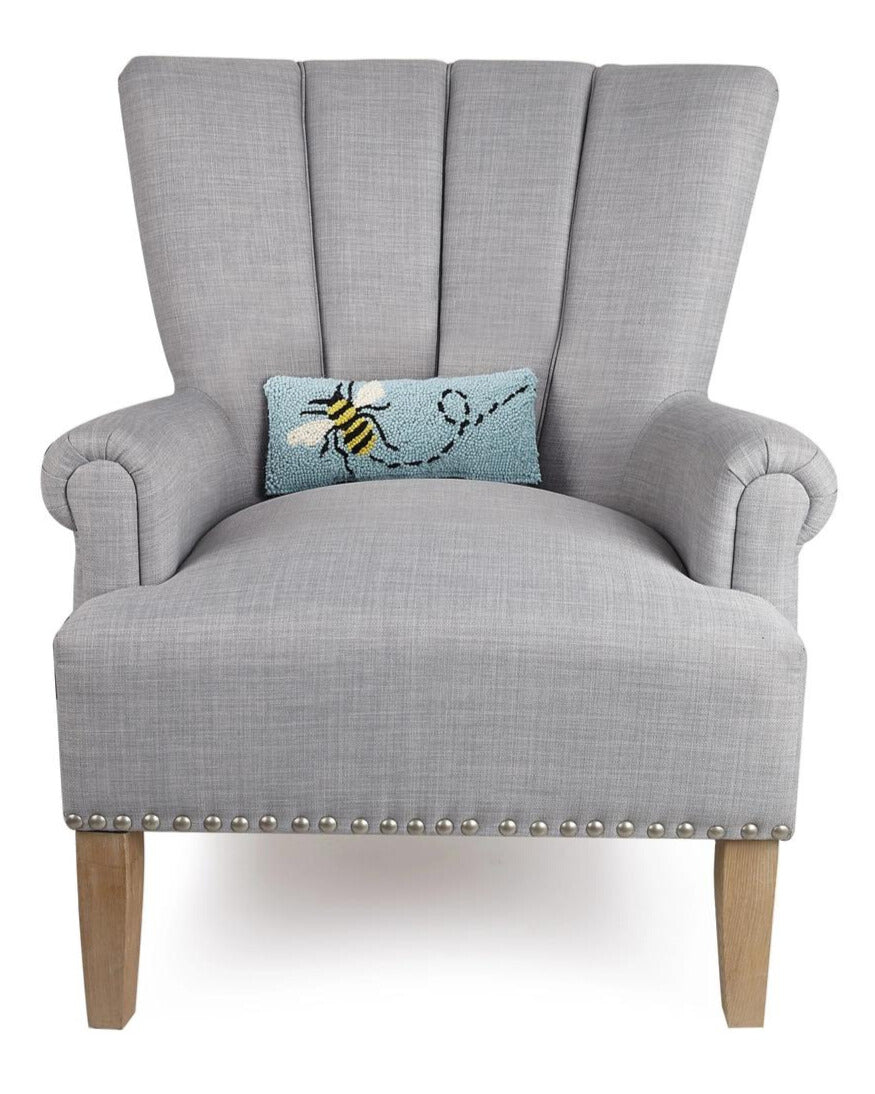 Buzzing Bee Wool Hooked Pillow (12" x 5")