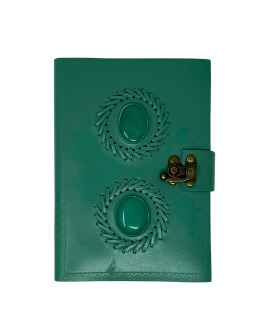 Adah Green Jewel Leather Notebook