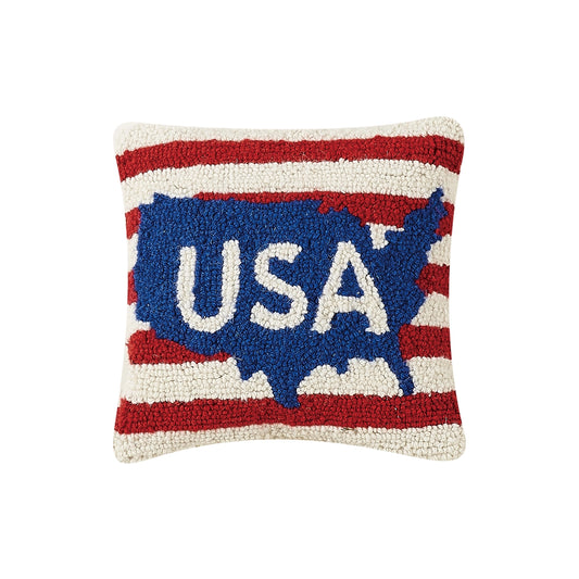 USA Wool Hook Pillow (10"x10")