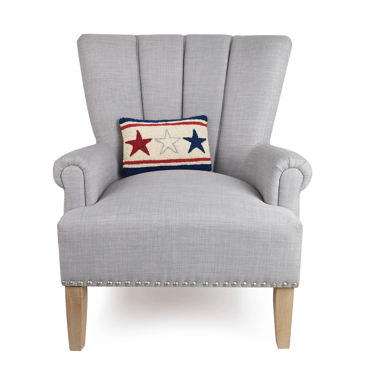 Stars & Stripes Wool Hook Pillow (12"x8")