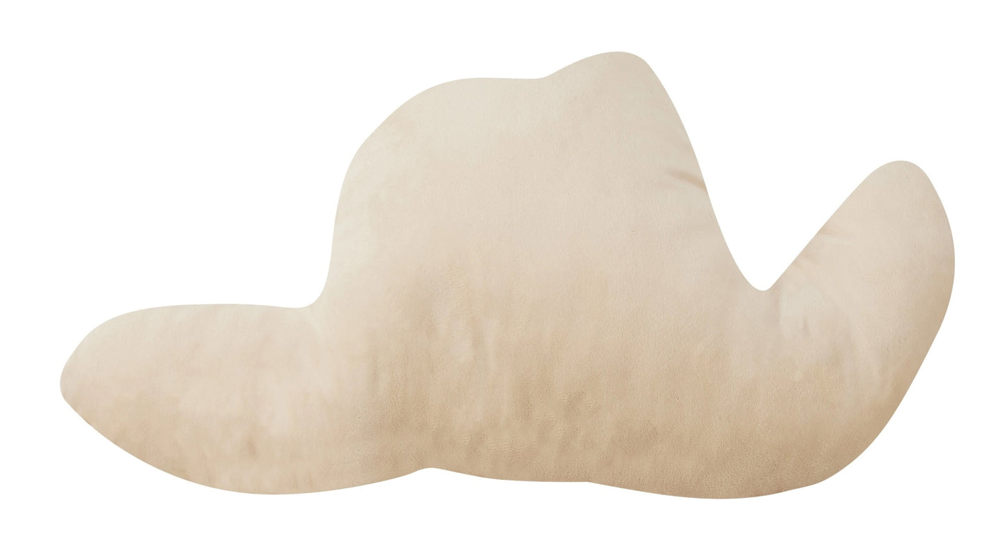 Cowgirl Hat Wool Hooked Pillow (16"x9")