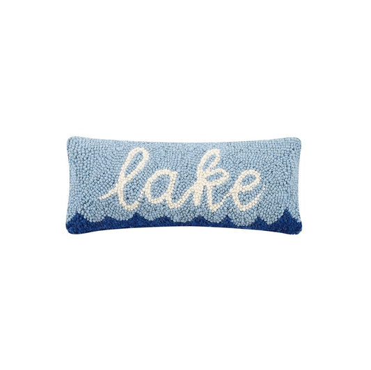 Lake Wool Hooked Pillow (12" x 5")