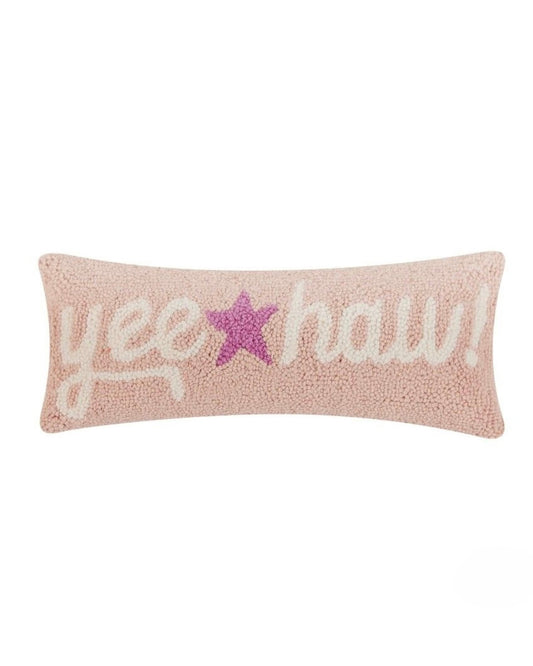Yee Haw Wool Hooked Pillow (20" x 8")