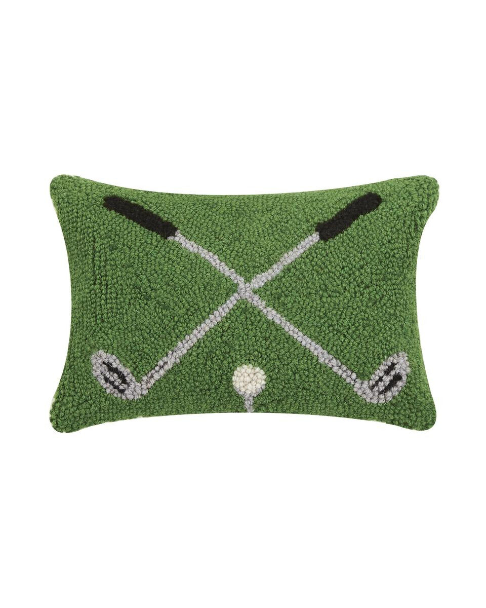 Cross Golf Clubs Wool Hooked Pillow (12"x8")