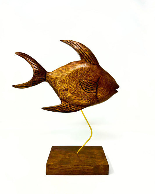 Wood Fish Tabletop Sculpture