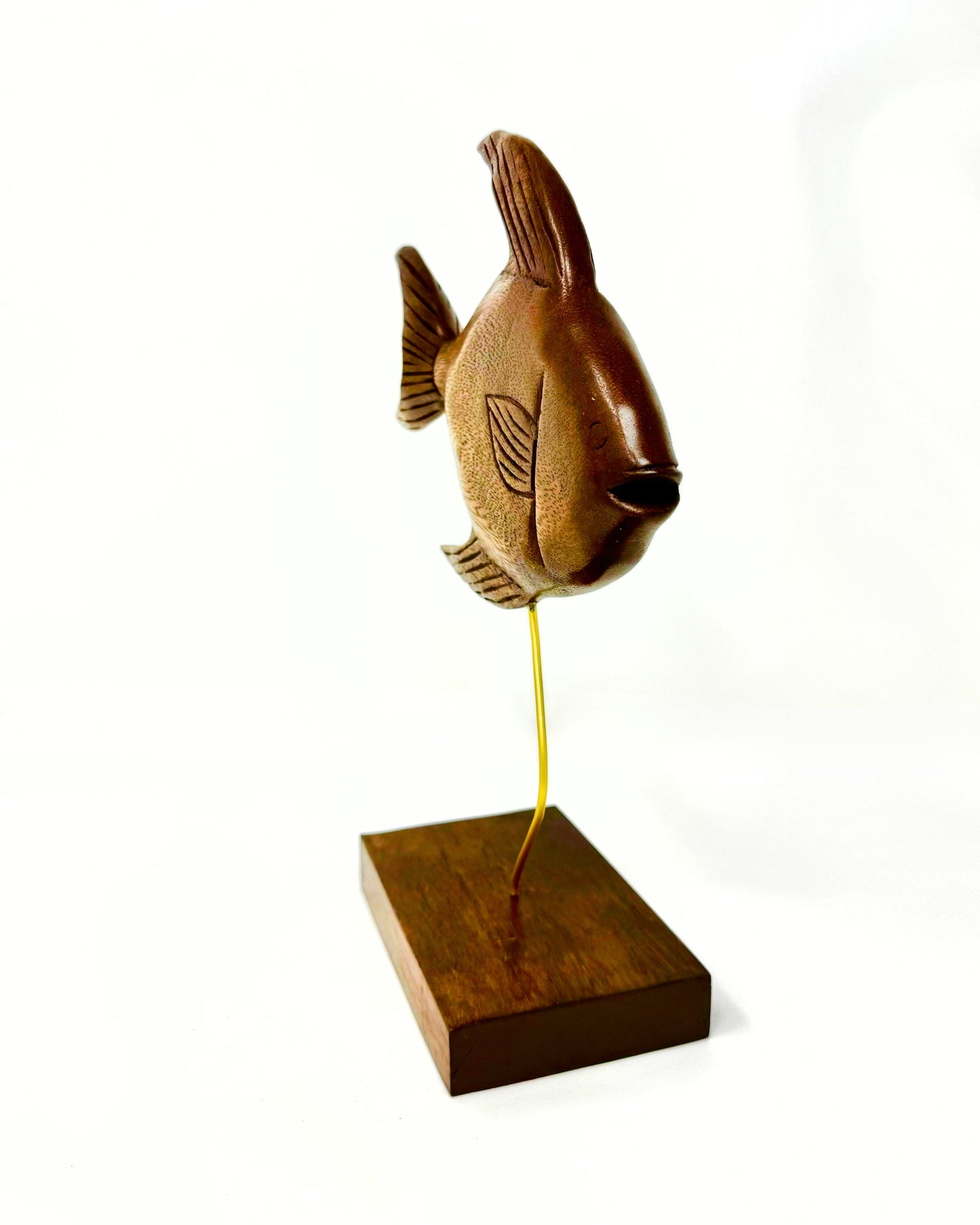 Wood Fish Tabletop Sculpture