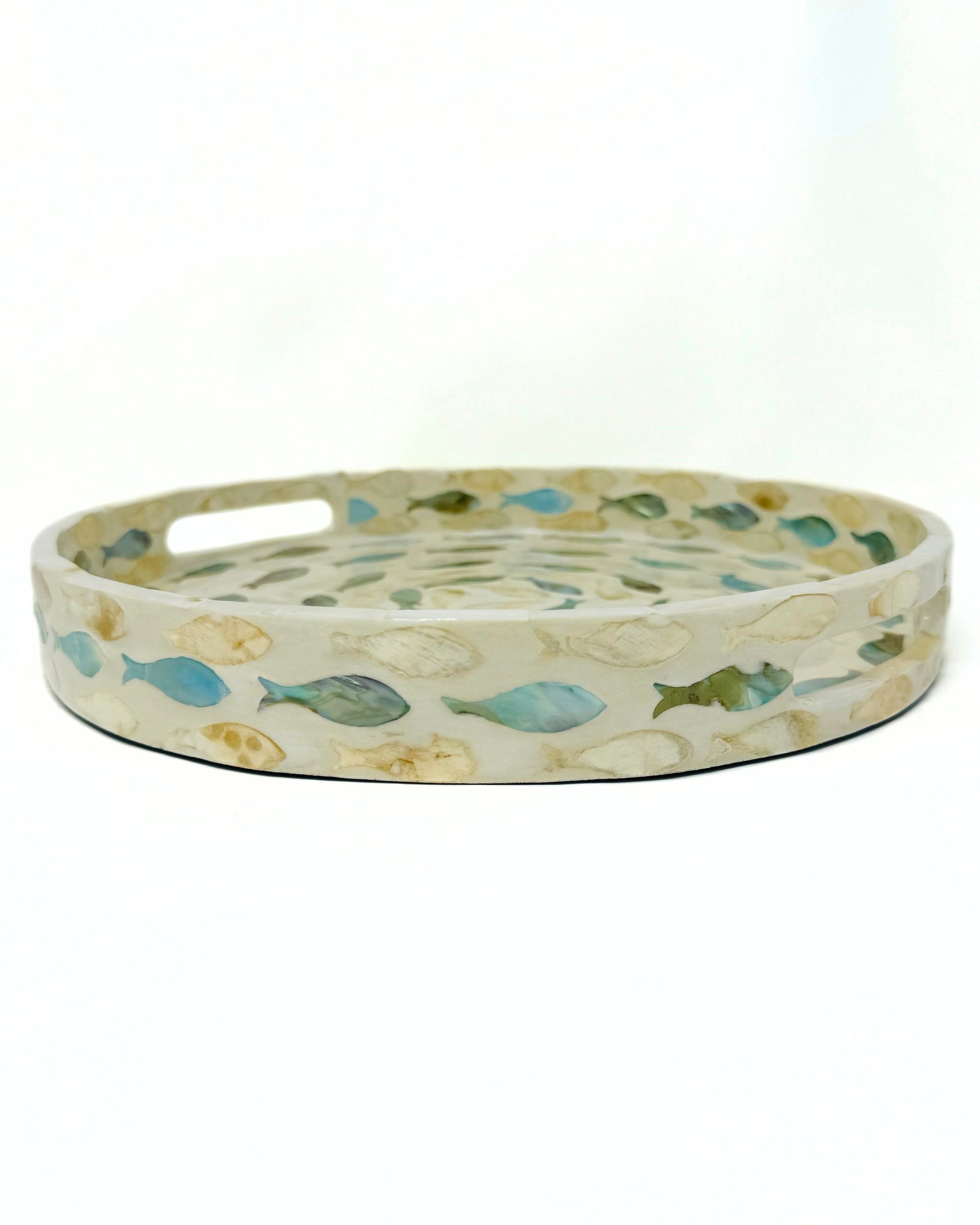 Fish Mother of Pearl Tray (12"D)