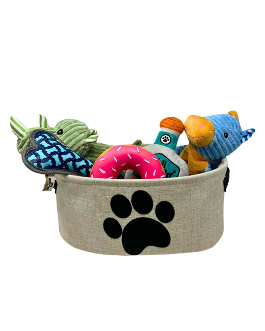 Paw Pet Toy Storage Basket (15.5"L x 11.5"W x 6.62"H)