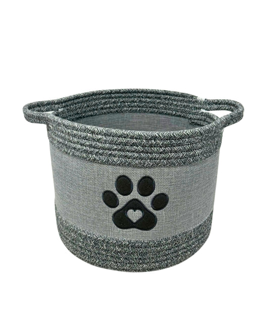 Paw Pet Toy Storage Basket (11"D x 8.75"H)