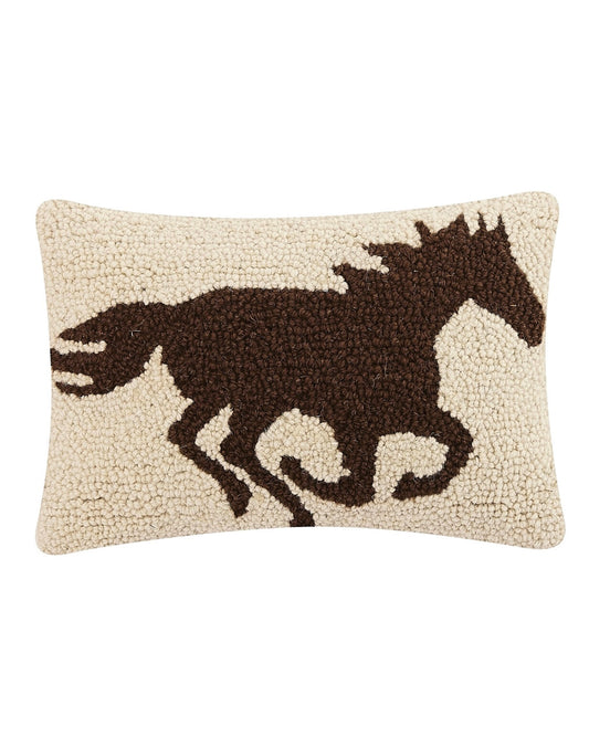 Stallion Wool Hook Pillow (12" x 8")