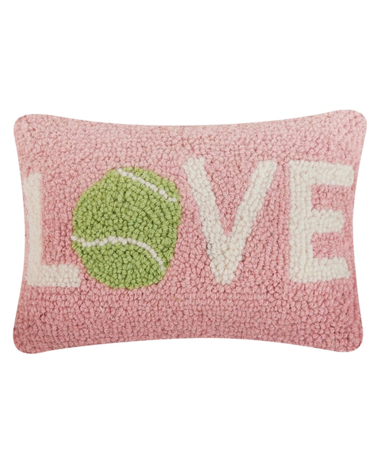 Tennis Love Wool Hook Pillow (12"x8")