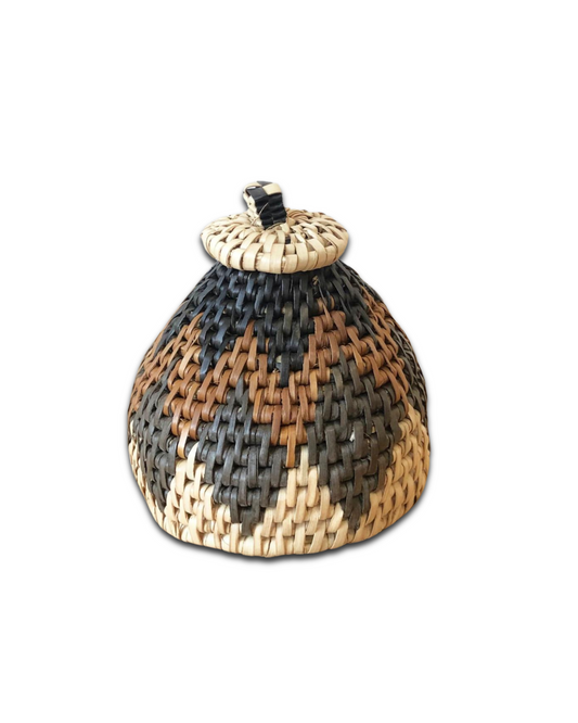 African Zulu Mini Lidded Basket 5"