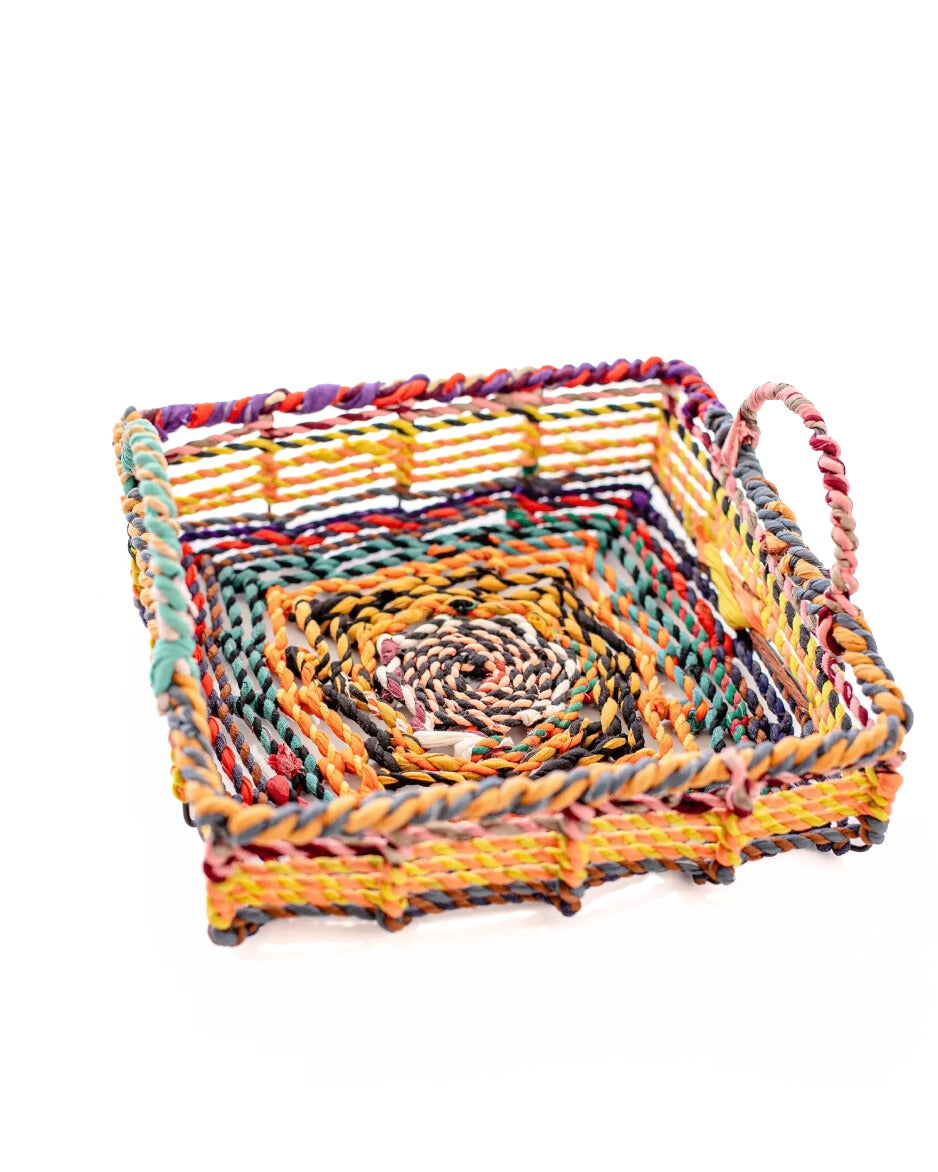 Sari Wrapped Wire Square Tray