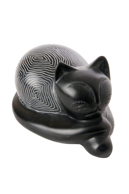 Cozy Cat Soapstone Figurine