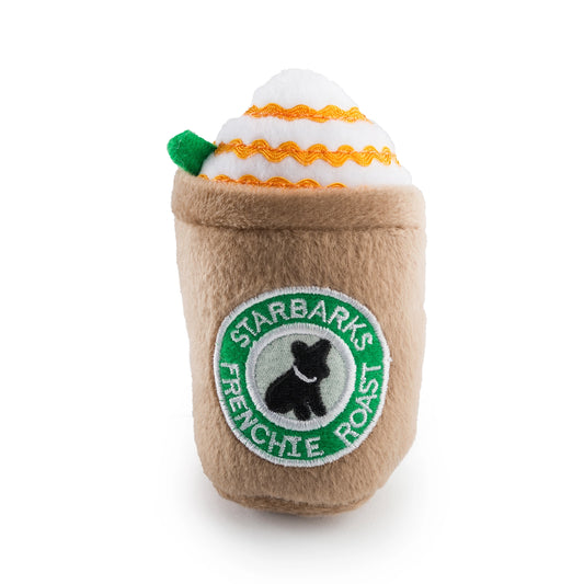 Starbarks Frenchie Roast w/ Straw Squeaker Dog Toy (Large)