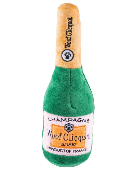 Woof Clicquot Rose' Champagne Bottle Squeaker Dog Toy (Large)