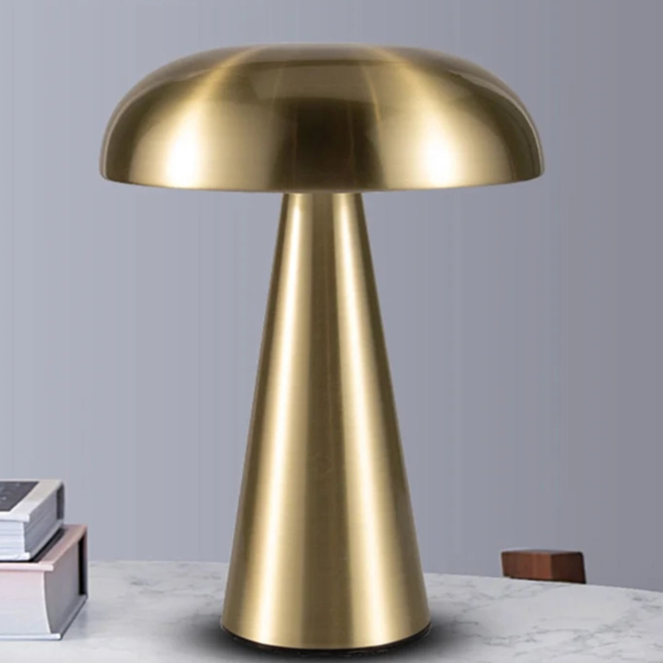 Mushroom Rechargeable Wireless Portable Led Lamp (Gold)